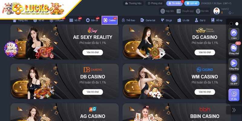 Giao diện web Luck8 dễ thao tác, ấn tượng ngay từ lần đầu tiên